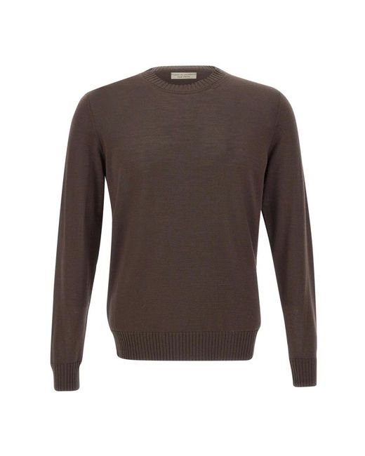 FILIPPO DE LAURENTIIS Brown Round-Neck Knitwear for men