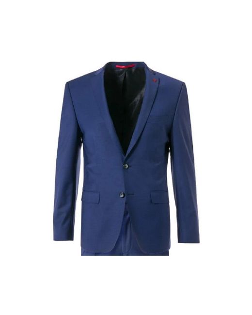 Roy Robson Jassen ,Blauw ,Wol Stretch Tasmania Jas Slim Fit in het Blue voor heren
