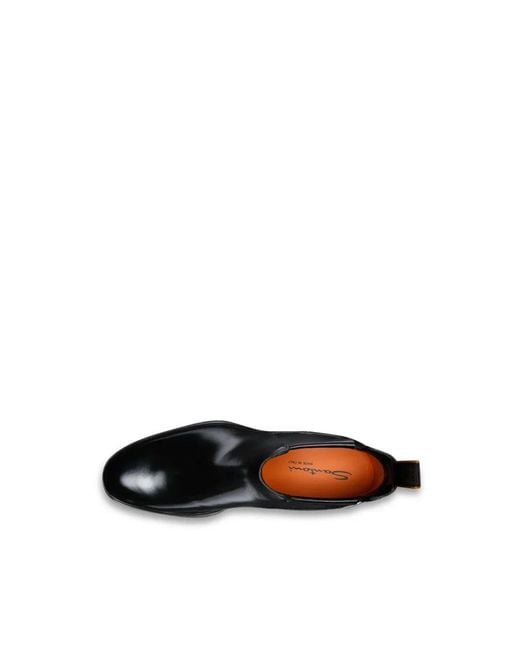 Santoni Black Chelsea Boots for men