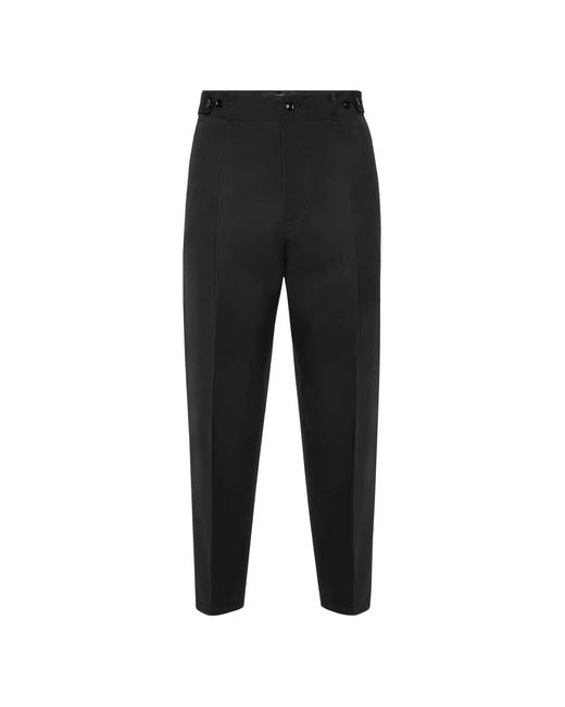 Philipp Plein Broeken ,Zwart ,Katoen Wool Broeken Chinos Classic Fit in het Black voor heren