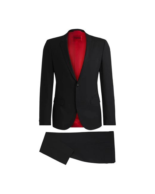 Single Breasted Suits di HUGO in Black da Uomo