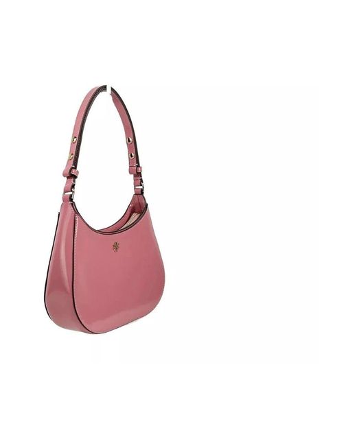 Tory Burch Purple Rosa Patentleder Schultertasche