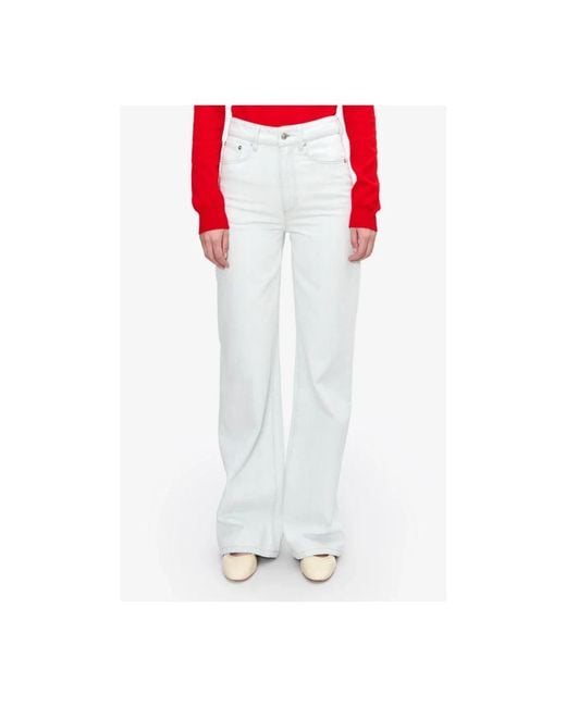 A.P.C. White Wide Jeans