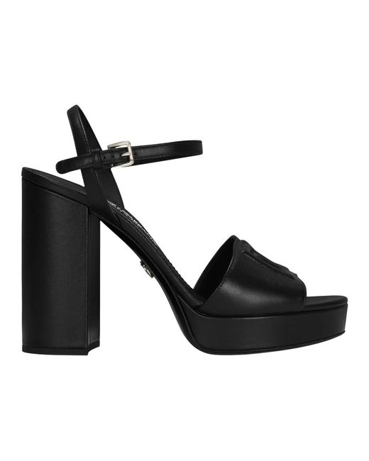 Keira plateau sandali in pelle di Dolce & Gabbana in Black