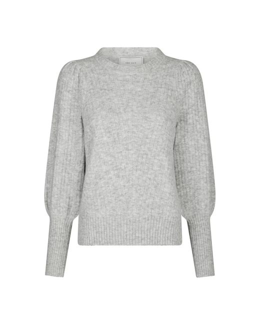 Neo Noir Gray Round-Neck Knitwear