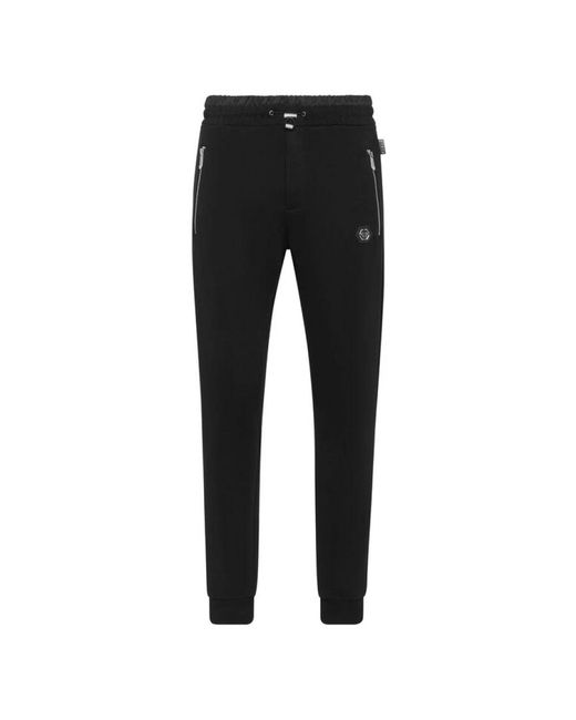 Philipp Plein Broeken ,Zwart ,Katoen Puffered Joggingbroek in het Black voor heren