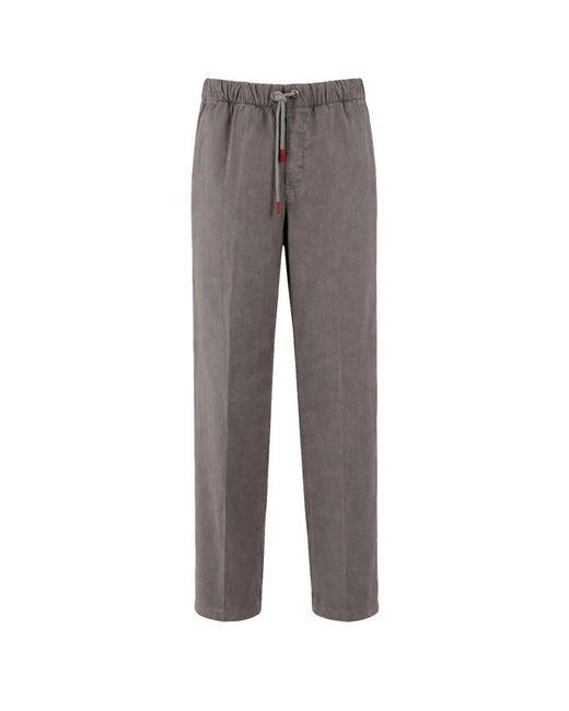 Kiton Gray Straight Trousers for men