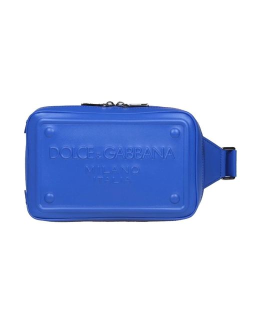 Dolce & Gabbana Blue Stilvolle leder tasche