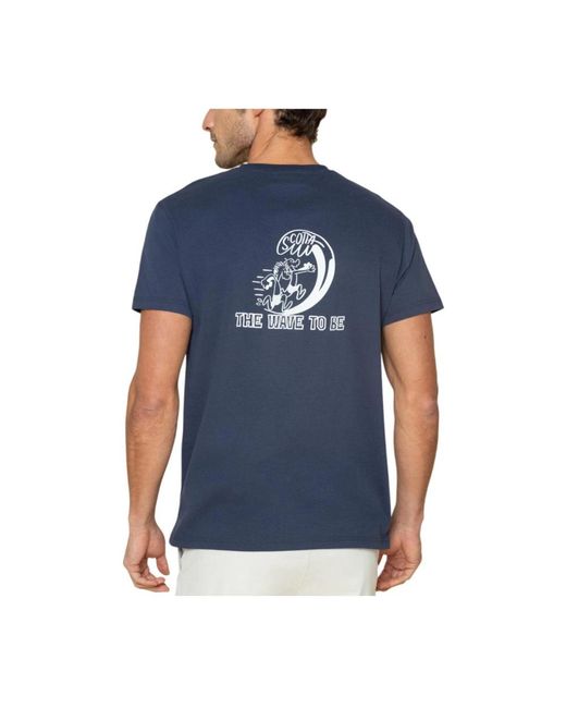Scotta Tops ,Blauw ,Katoen Wave T-Shirt in het Blue voor heren