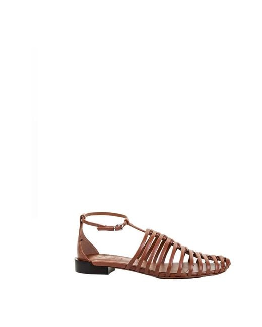 Tod's Brown Flat Sandals