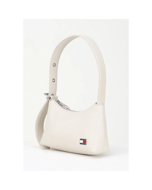 Tommy Hilfiger Crème Schoudertas Elegant Logoplaquette in het White
