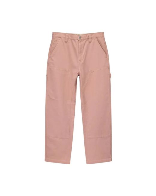 Stussy Pink Straight Trousers for men