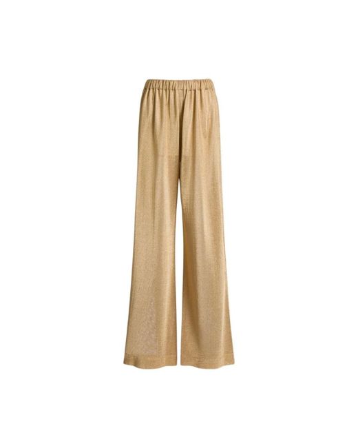 Alberta Ferretti Natural Wide Trousers