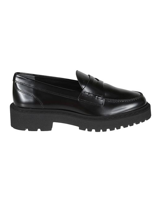 Hogan Black Schwarze ledersneaker mit memory-schaum