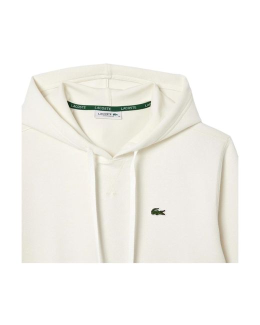 Lacoste Hoodies & Sweatvesten ,Crème Hoodie Voor Vrouwen Aw 24 in het White