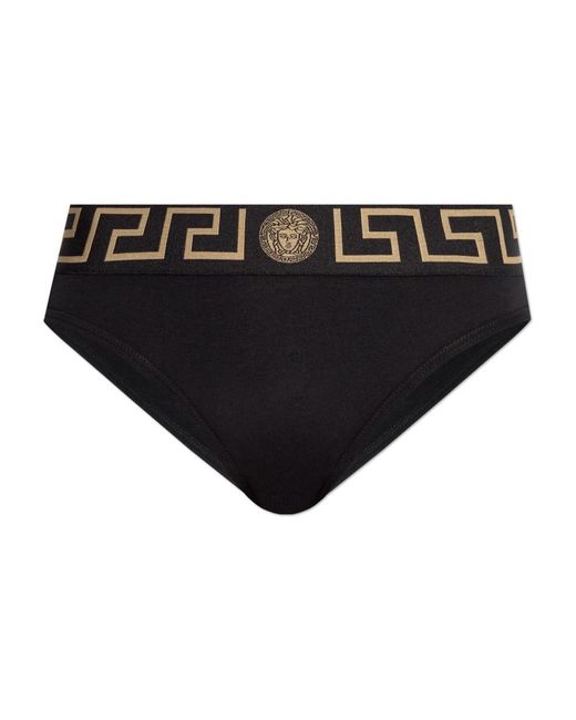 Versace Ondergoed ,Zwart ,Katoen Greca Border Briefs in het Black