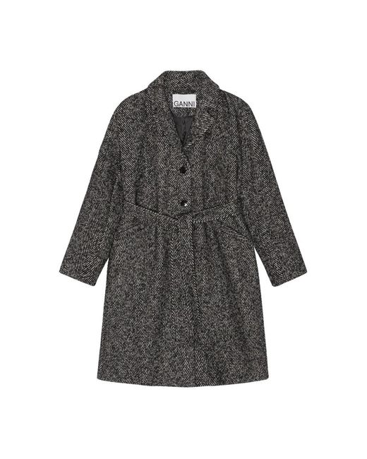 Ganni Gray Belted Coats