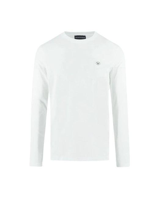Magliette in cotone con logo ls di Emporio Armani in White da Uomo