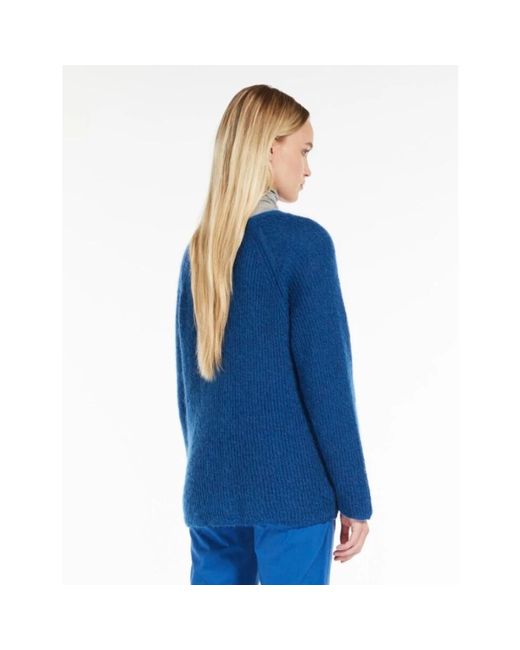 Max Mara Blue V-Neck Knitwear