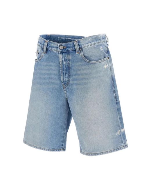 DIESEL Blue Denim Shorts for men