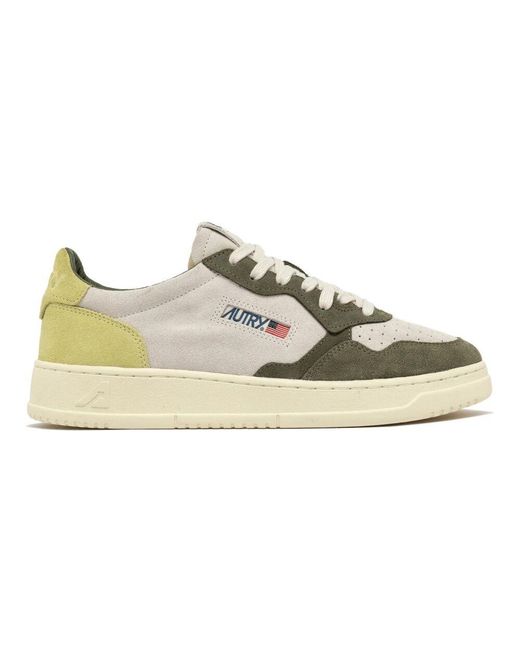 Autry Vintage-inspirierter wildleder-sneaker mit perforierter spitze in Green für Herren