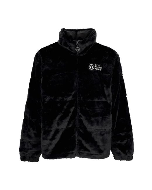 Acupuncture Black Faux Fur & Shearling Jackets for men