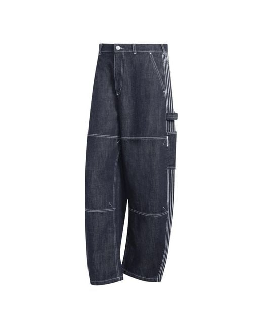Adidas Blue Wide Jeans for men