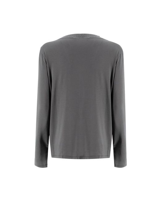 Le Tricot Perugia Gray Long Sleeve Tops