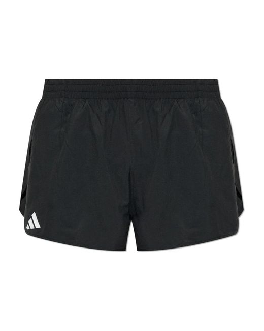 Adidas Fitness ,Zwart ,Polyester Adizero Essentials Split Short in het Black voor heren