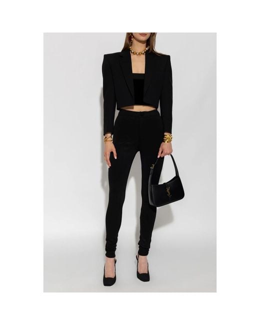 Saint Laurent Black Saint Laurent Drawstring Fitted Trousers
