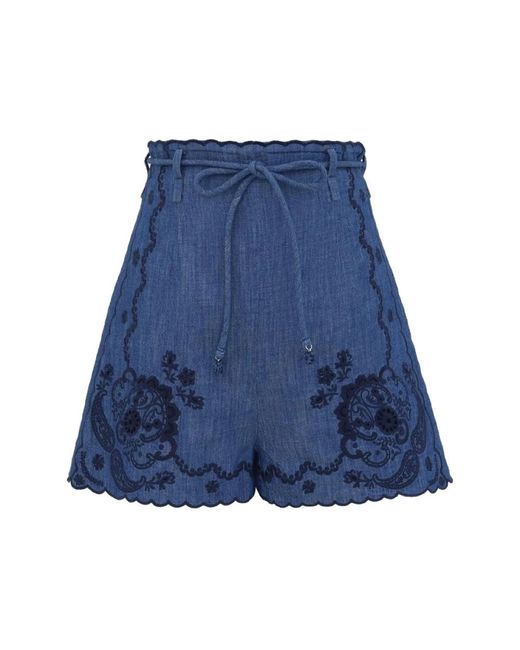 Zimmermann Blue Short Shorts