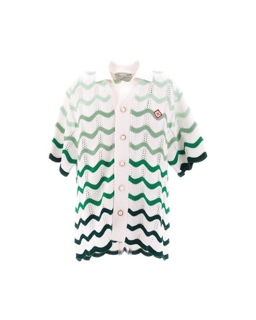 Gradient wave texture camicia di Casablancabrand in Green da Uomo