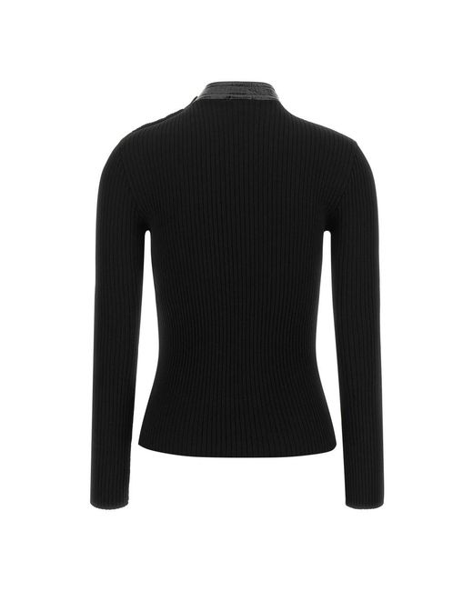 Courreges Black Round-Neck Knitwear