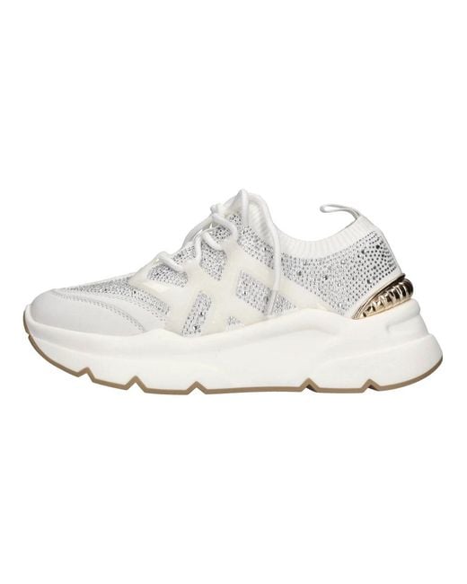 Emanuélle Vee Schoenen ,Wit ,Leer Sneakers Wit in het White