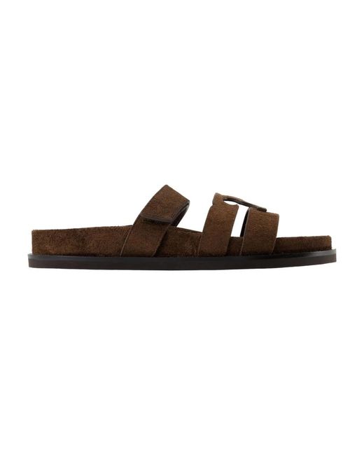 Tory Burch Brown Chocolate Suede Ines Slippers