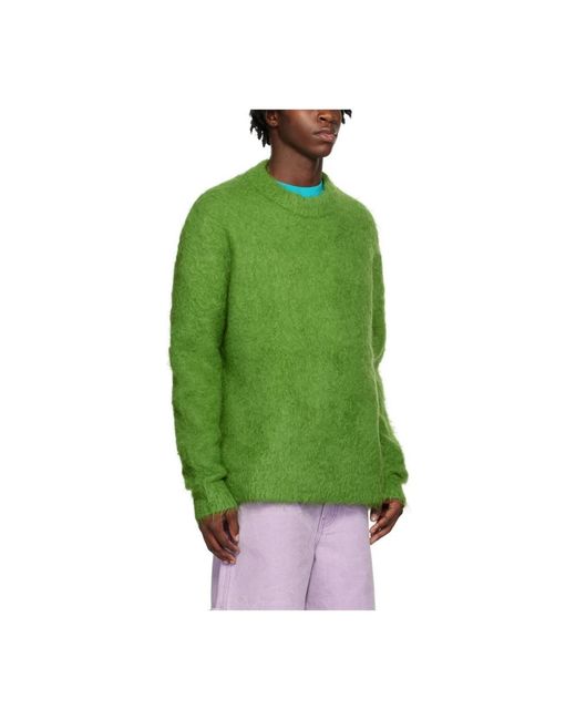 Acne Green Round-Neck Knitwear for men