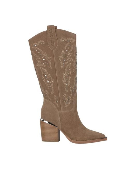 Alma En Pena. Brown Cowboy & Biker Boots