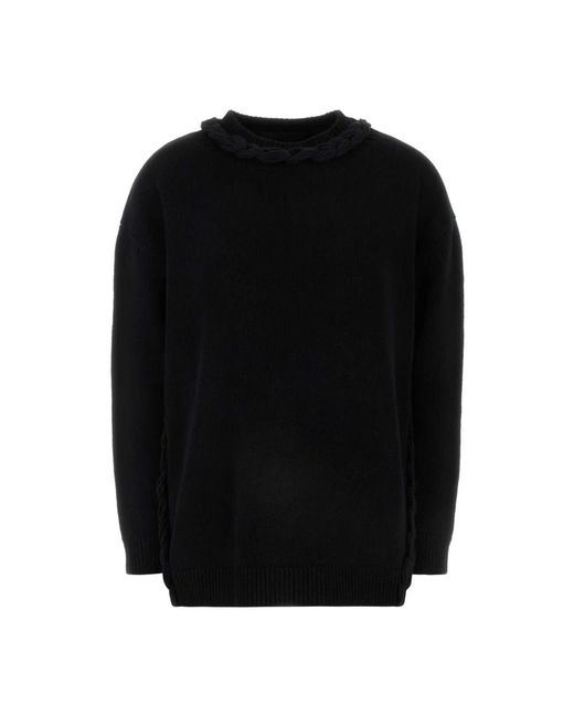 Valentino Garavani Black Round-Neck Knitwear