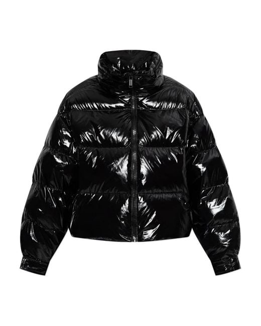 Michael Kors Black Daunenjacke Mit Glänzendem Finish
