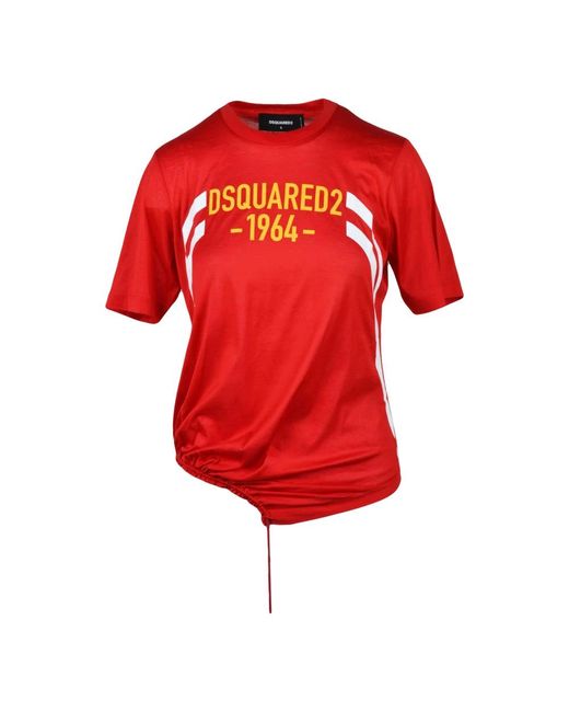 DSquared² Tops ,Rood ,Katoen T-Shirt in het Red