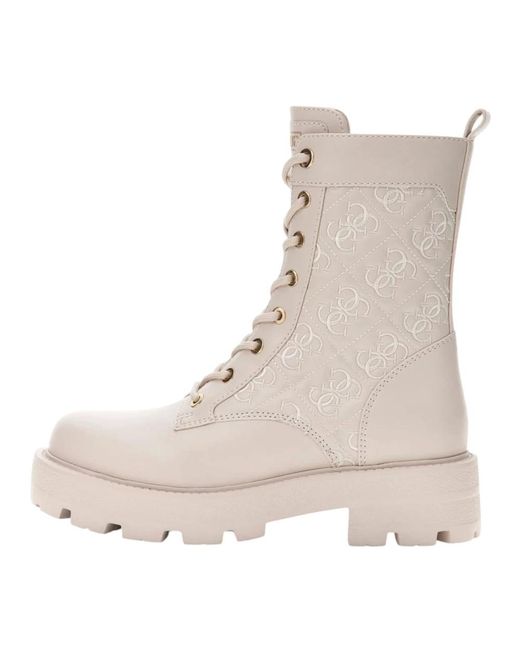 Guess Natural Lace-Up Boots
