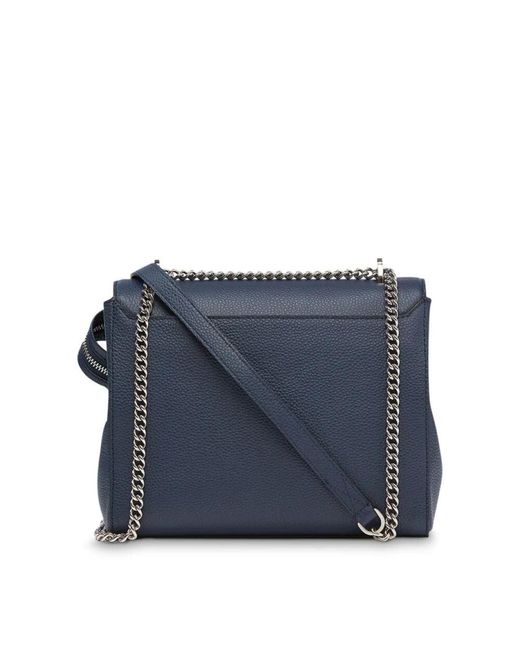 Lancel Blue Blaue leder umhängetasche ninon