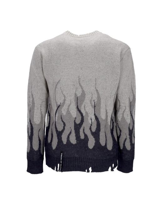 Vision Of Super Gray Round-Neck Knitwear for men