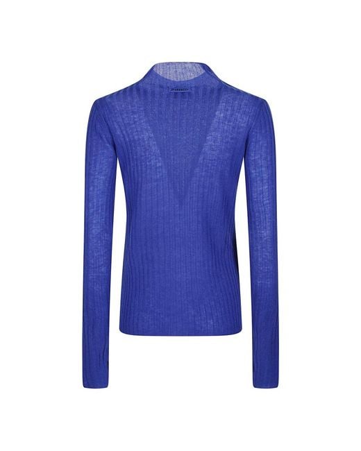 Pinko Blue Round-Neck Knitwear