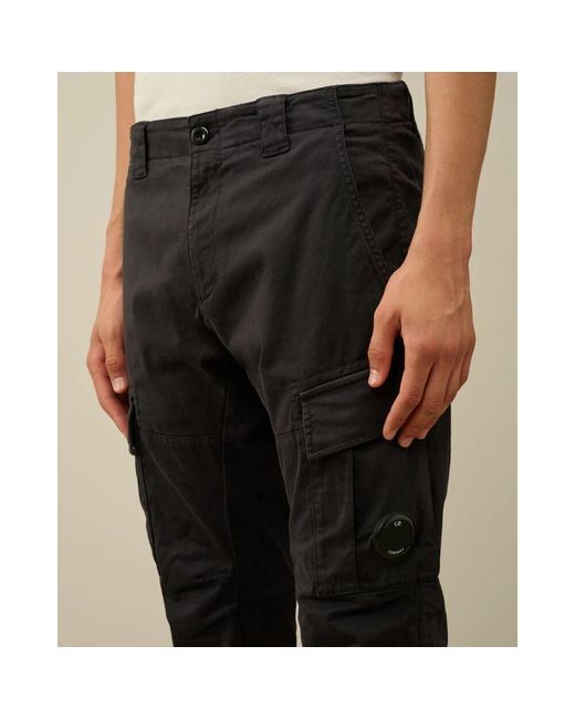 C P Company Stretch-sateen-linsentaschen-cargohose in Black für Herren