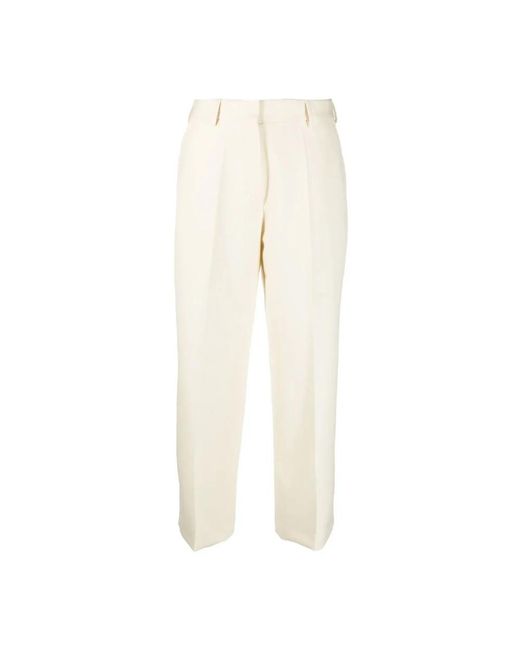 Dries Van Noten Natural Cropped Trousers