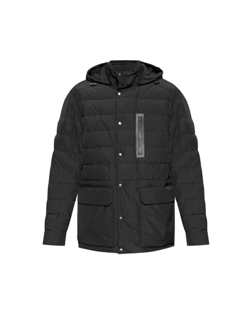 Moncler Jassen ,Zwart ,Polyester Quilted Logo Coat in het Black voor heren