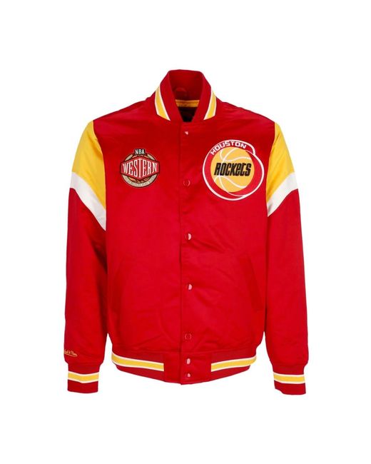 Mitchell & Ness Jassen ,Rood ,Polyester Nba Houston Rockets Bomberjack in het Red voor heren