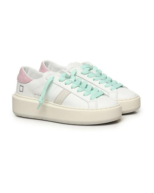 Date White Low Platform Sneakers