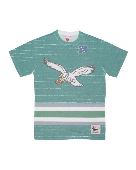 Mitchell & Ness Tops ,Groen ,Katoen Nfl Jumbotron 3.0 Sublimated Tee in het Green voor heren